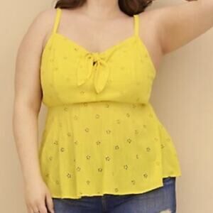 Torrid Yellow PEPLUM EYELET CAMI